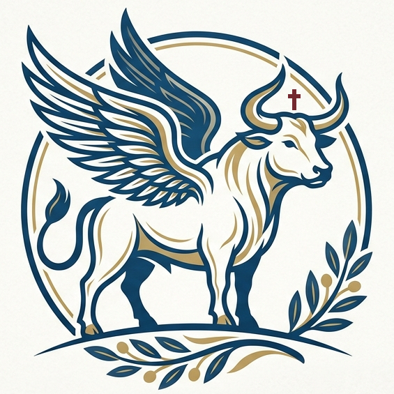 A logo image of a winged bull.
